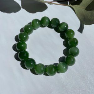 Natural 10mm Ice Moss Agate Stone Beads Bracelet Green Gemstone Stretch Bracelet